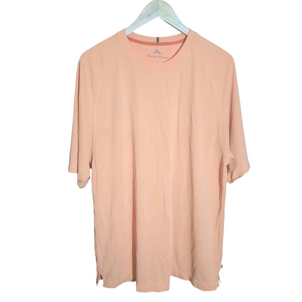 Tommy Bahama Mens Peach Colored Short Sleeve Crewneck Tee Shirt Size XL